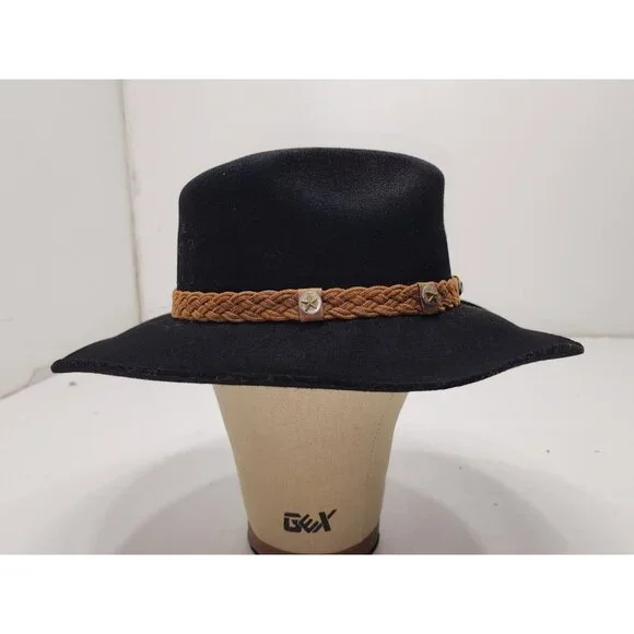 Outback Trading Co. Broken Hill Collection Mens Wool Cowboy Hat Black Size 6 7/8 - Picture 5 of 10